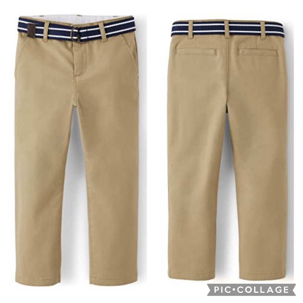 Gymboree Boys Belted Chino Pants - Uniform - Sesame (7)